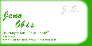 jeno obis business card